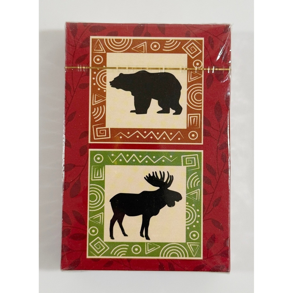 Gifts Plus Inc Wilderness Playing Cards Red Bear Moose Cabin Decor 5553